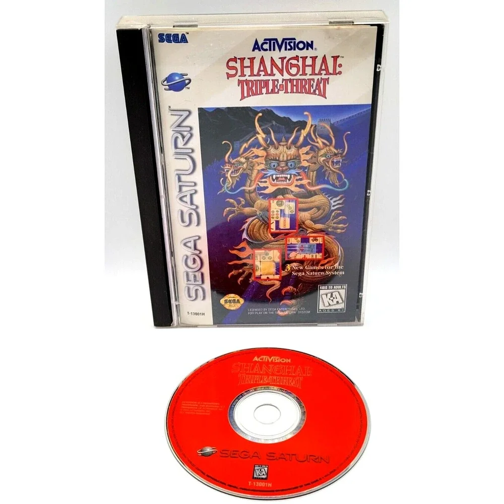 SHANGHAI TRIPLE-THREAT CIB COMPLETE‎ IN BOX SEGA SATURN GAME REG CARD INTACT